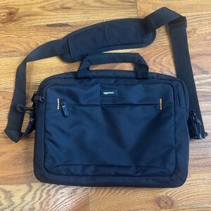 Amazin Basics Classic Black Laptop Bag with Shoulder Strap